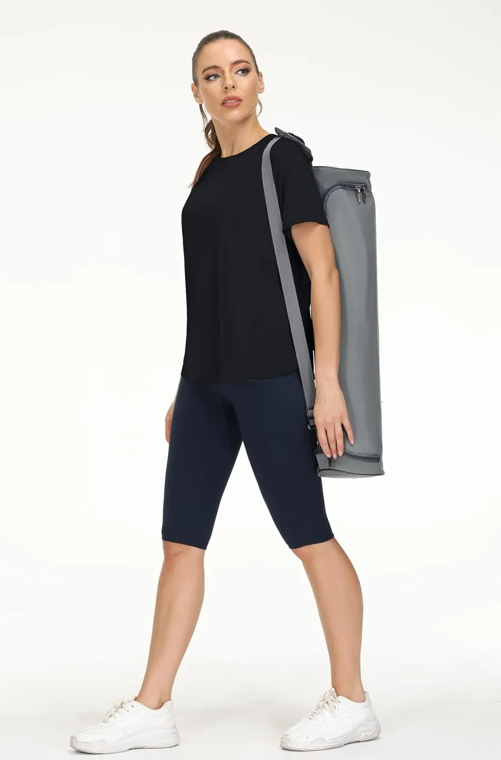 THE GYM PEOPLE Women's Short Sleeve Workout Shirts Breathable Yoga T-Shirts with Side Slits Athletic Tee Tops