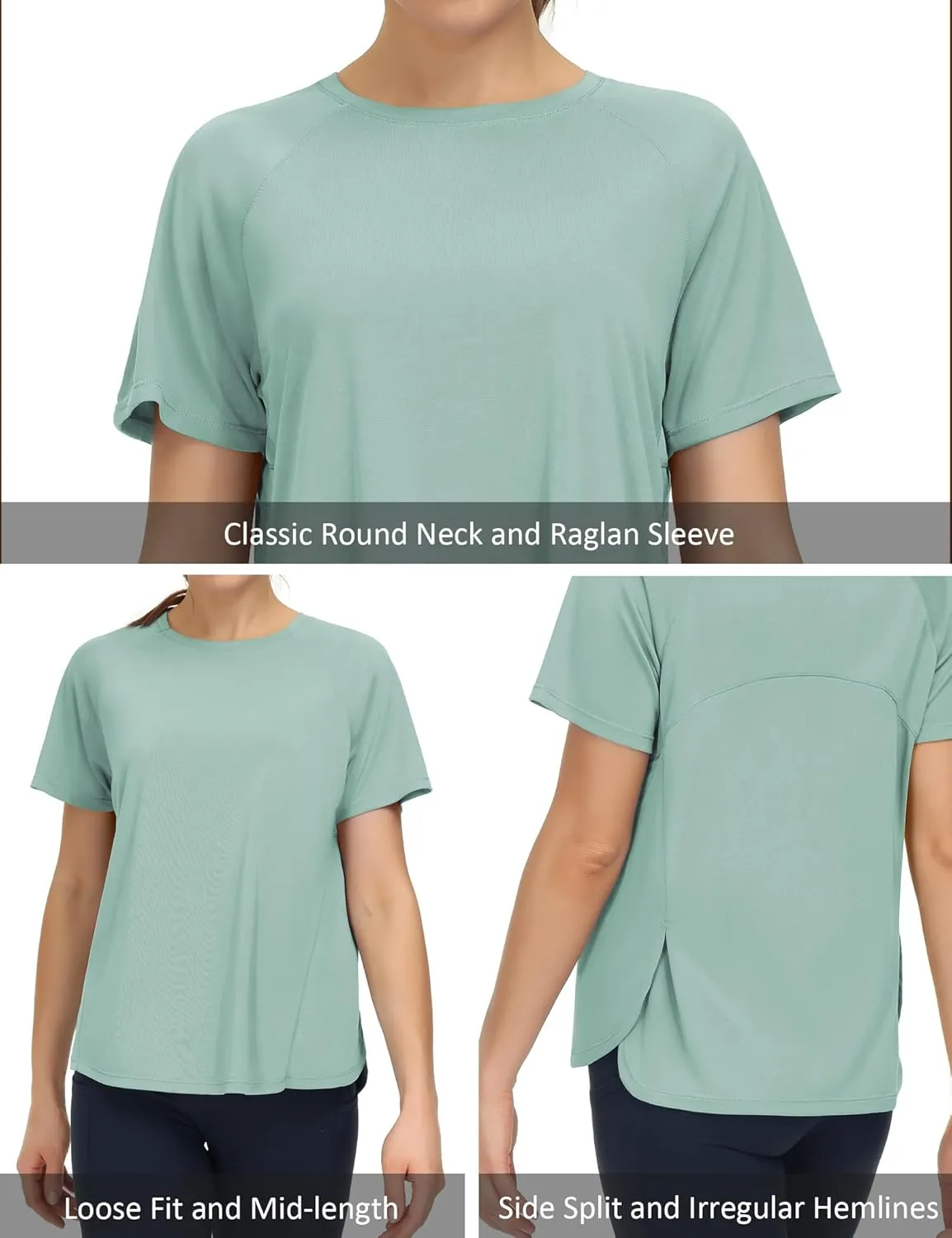 THE GYM PEOPLE Women's Short Sleeve Workout Shirts Breathable Yoga T-Shirts with Side Slits Athletic Tee Tops
