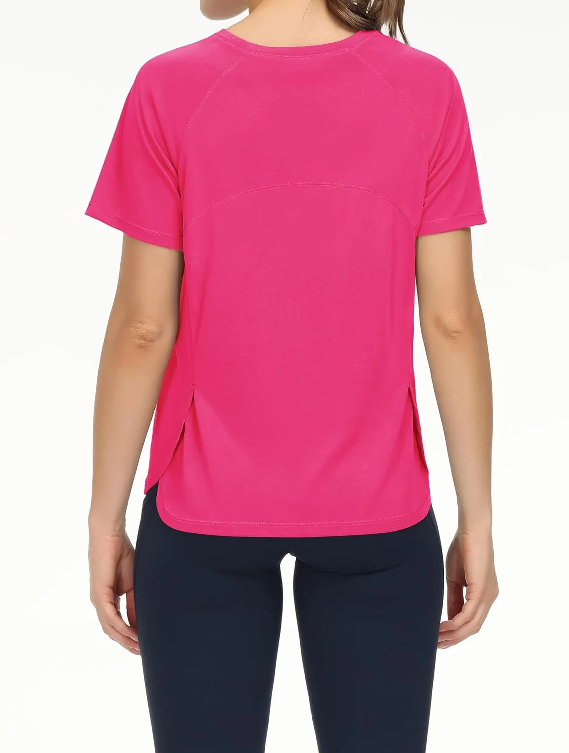 THE GYM PEOPLE Women's Short Sleeve Workout Shirts Breathable Yoga T-Shirts with Side Slits Athletic Tee Tops