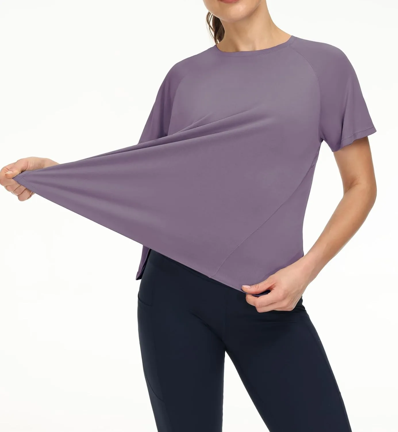 THE GYM PEOPLE Women's Short Sleeve Workout Shirts Breathable Yoga T-Shirts with Side Slits Athletic Tee Tops