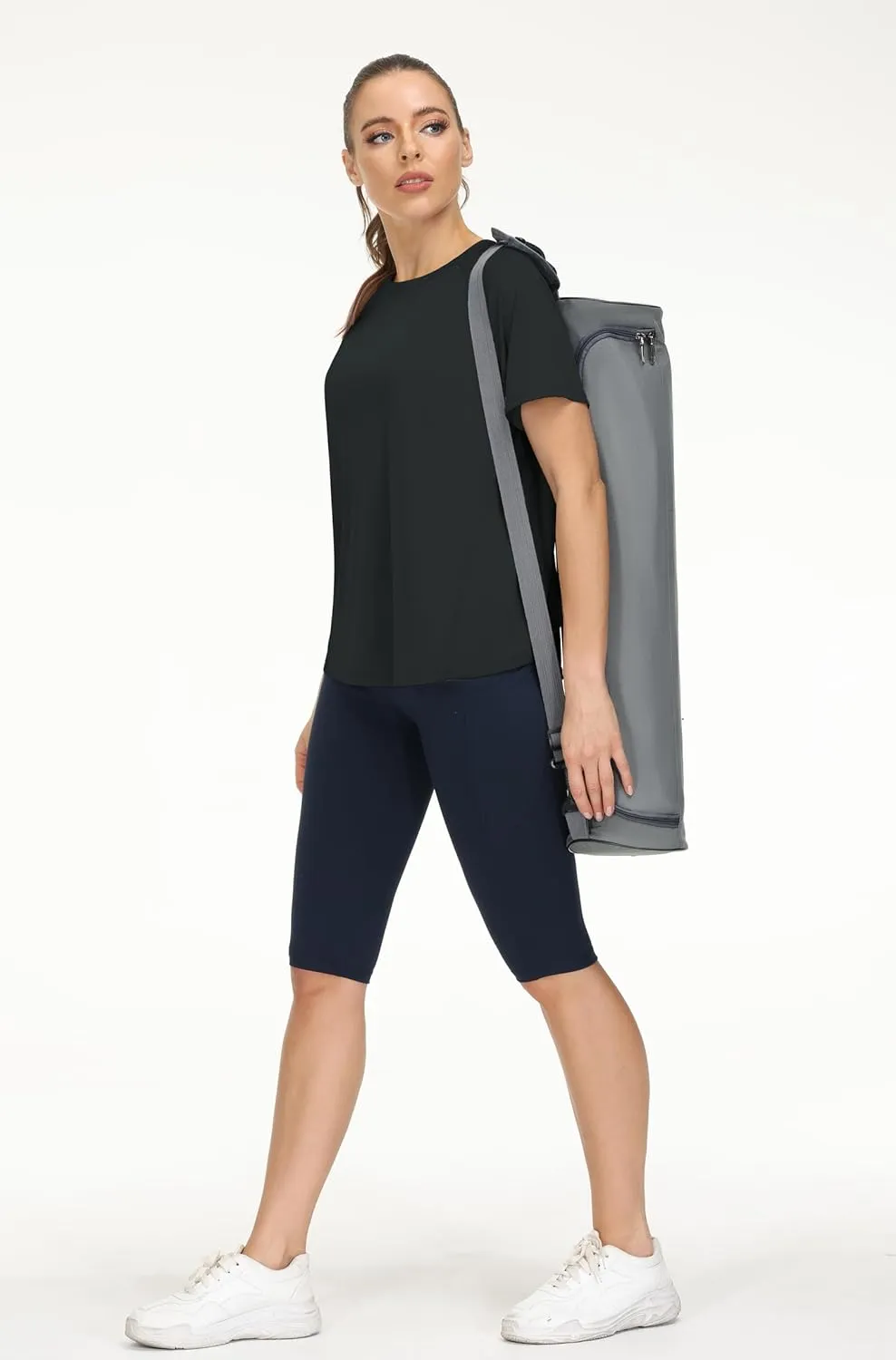 THE GYM PEOPLE Women's Short Sleeve Workout Shirts Breathable Yoga T-Shirts with Side Slits Athletic Tee Tops