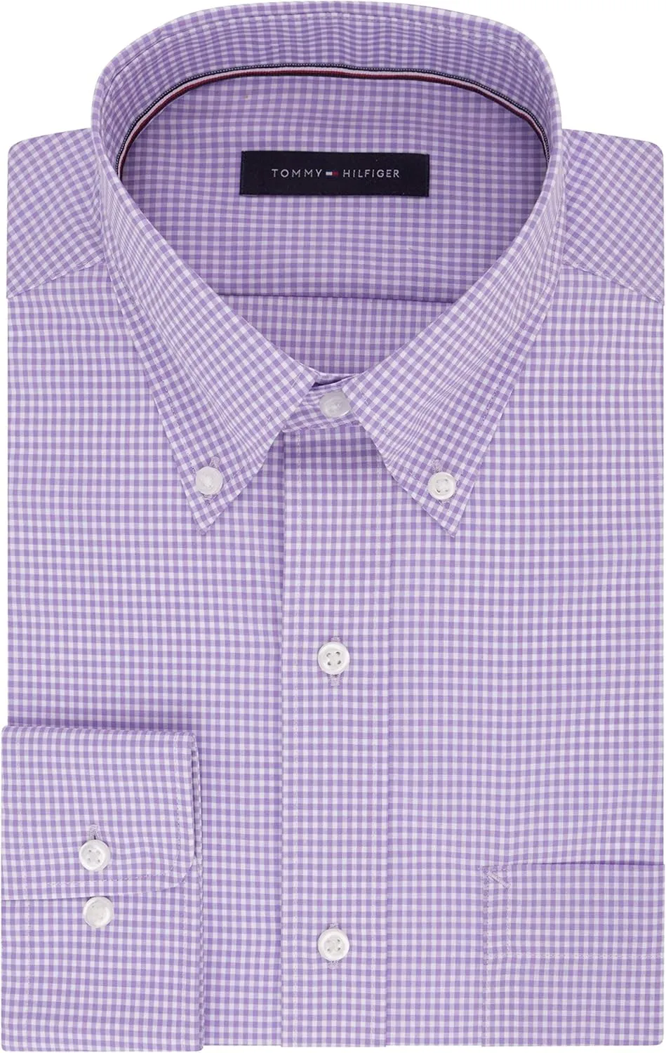 Tommy Hilfiger Men's Dress Shirt Regular Fit Non Iron Gingham