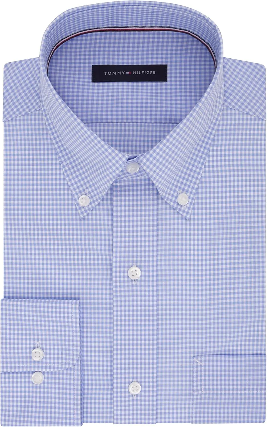 Tommy Hilfiger Men's Dress Shirt Regular Fit Non Iron Gingham