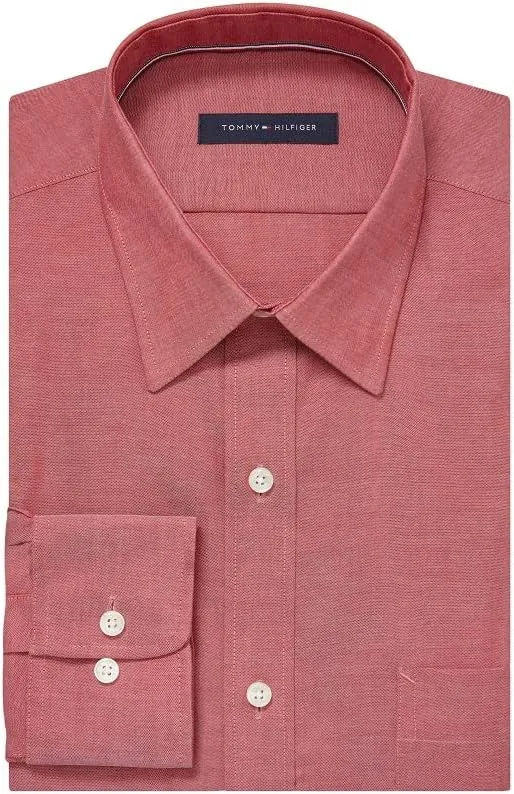 Tommy Hilfiger Men's Dress Shirt Regular Fit Non Iron Solid
