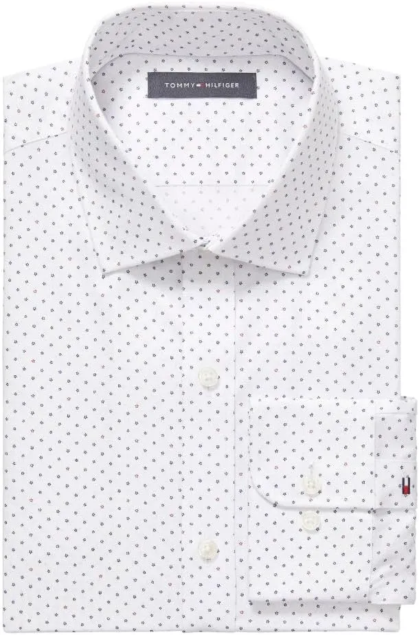 Tommy Hilfiger Men's Dress Shirt Slim Fit Twill