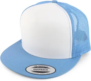 Trendy Apparel Shop Flexfit Brand 5 Panel 2 Tone Flatbill Mesh Classic Snapback Cap