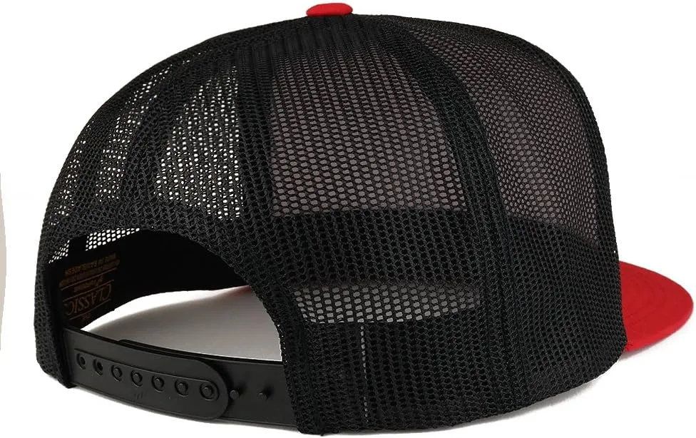 Trendy Apparel Shop Flexfit Brand 5 Panel 2 Tone Flatbill Mesh Classic Snapback Cap