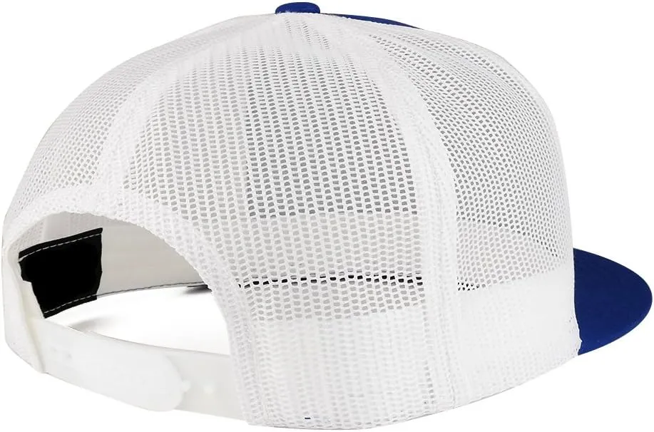 Trendy Apparel Shop Flexfit Brand 5 Panel 2 Tone Flatbill Mesh Classic Snapback Cap