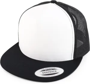 Trendy Apparel Shop Flexfit Brand 5 Panel 2 Tone Flatbill Mesh Classic Snapback Cap