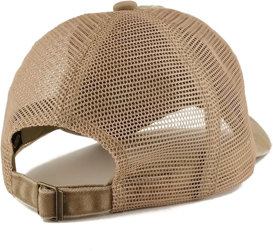 Trendy Apparel Shop Pigment Dyed Front Mesh Back Frayed Bill Trucker Cap