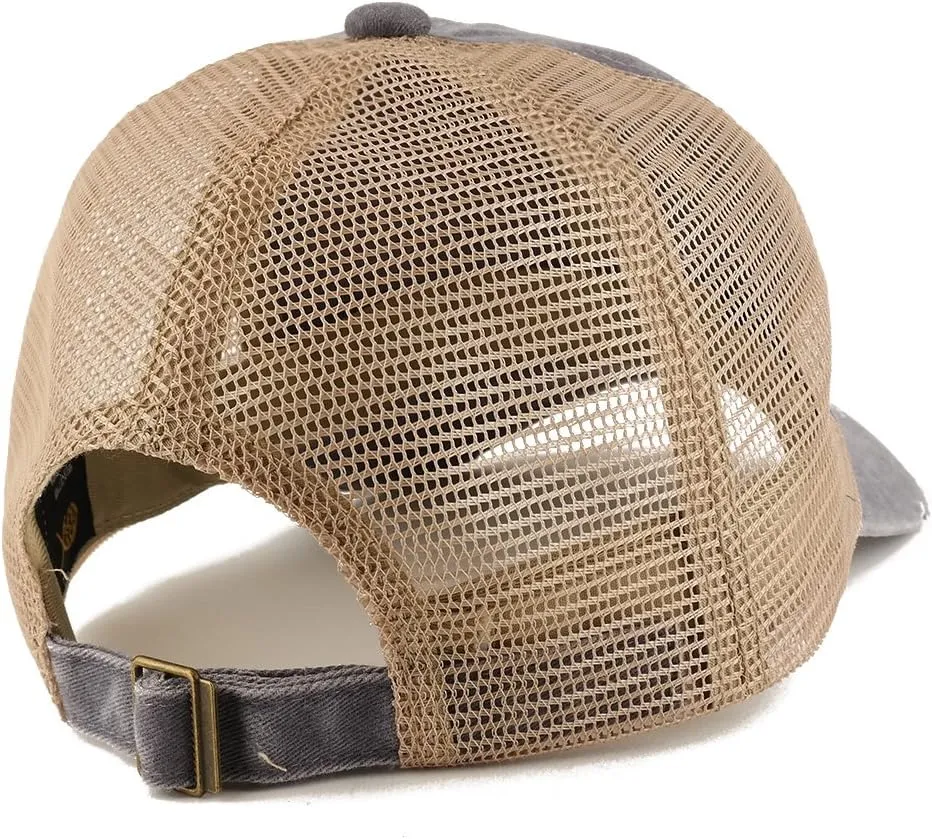 Trendy Apparel Shop Pigment Dyed Front Mesh Back Frayed Bill Trucker Cap