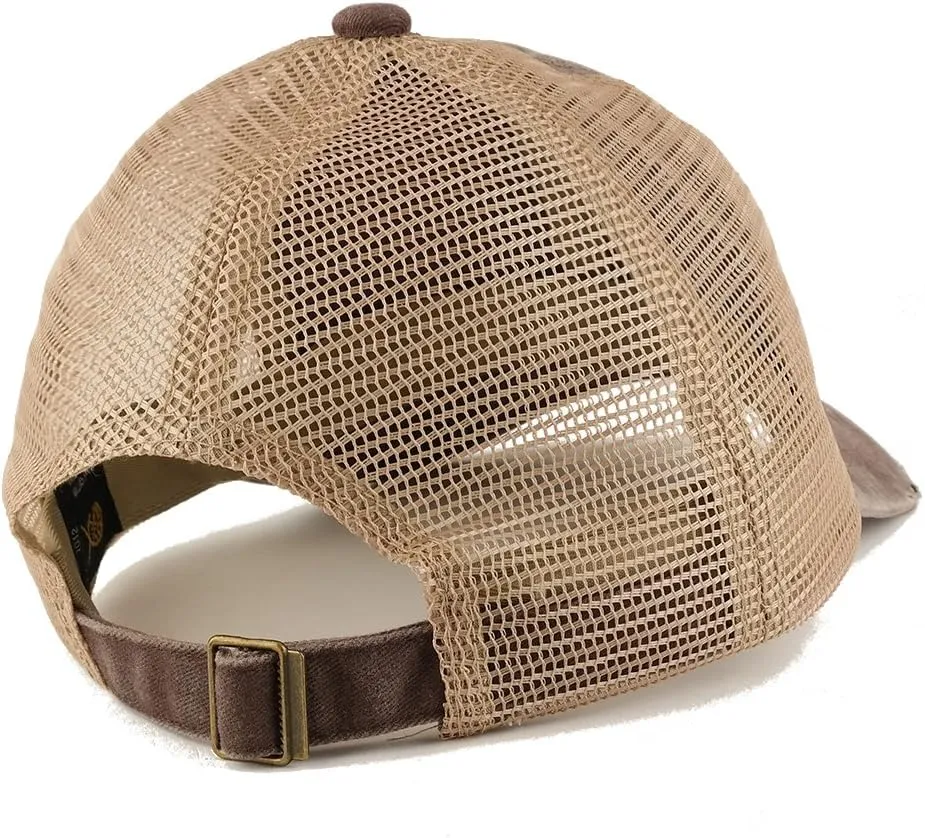 Trendy Apparel Shop Pigment Dyed Front Mesh Back Frayed Bill Trucker Cap
