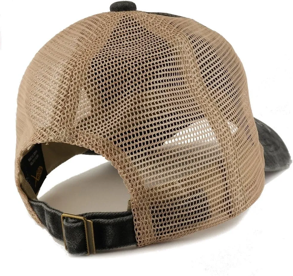 Trendy Apparel Shop Salty Embroidered Washed Front Mesh Back Frayed Bill Cap