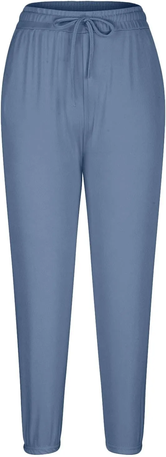 Uillui Women's Ice Silk Jogger Pants High Stretch Workout Relaxed Fit Soft Yoga Sweatpants Lightweight Hiking Lounge Pants
