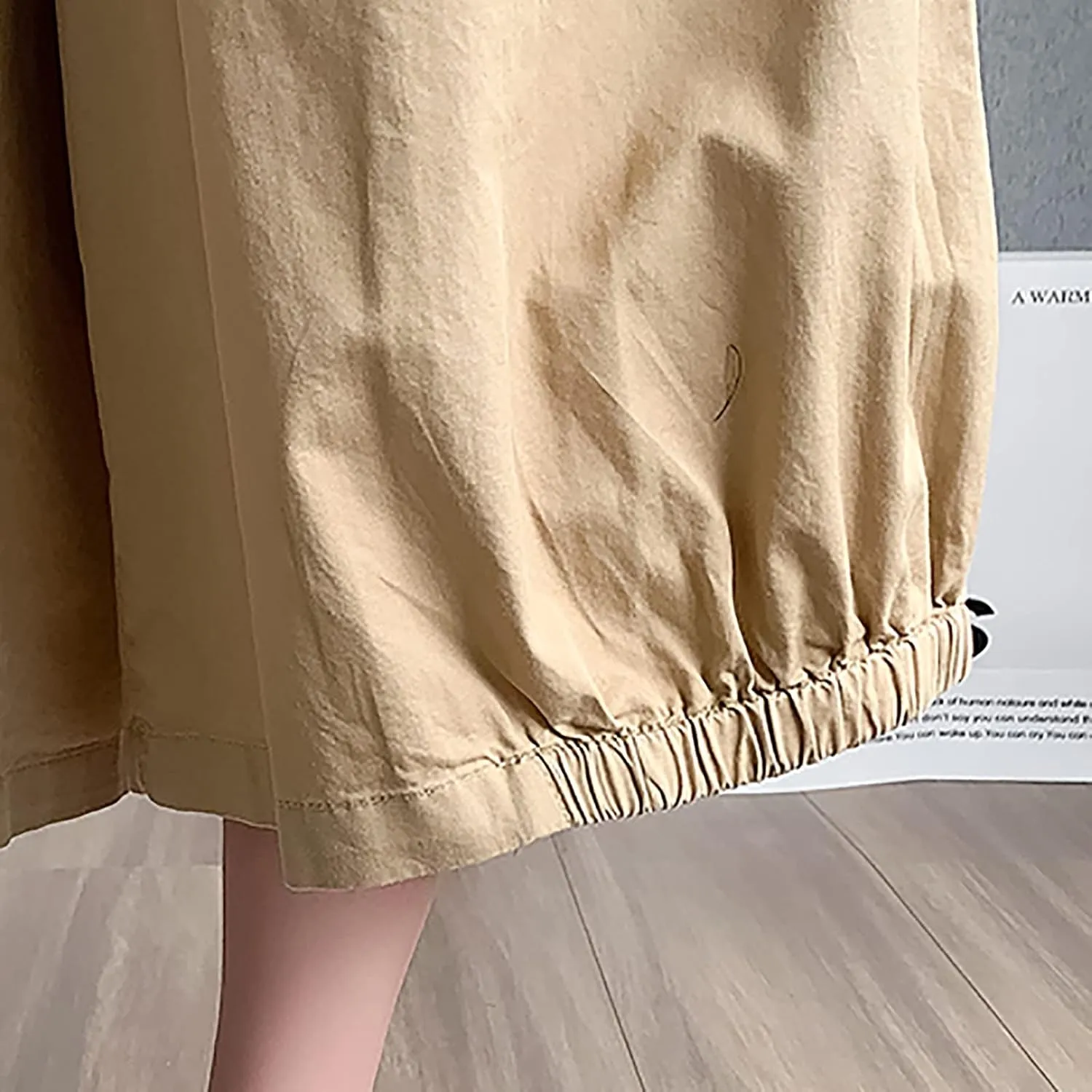 Uillui Women's Wide Leg Capri Palazzo Pants High Waist Loose Fit Casual Crop Flowy Pants Cute Summer Skirt Pants Culottes