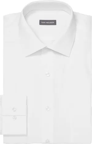 Van Heusen Men's Regular Fit Poplin Solid Spread Collar Dress Shirt