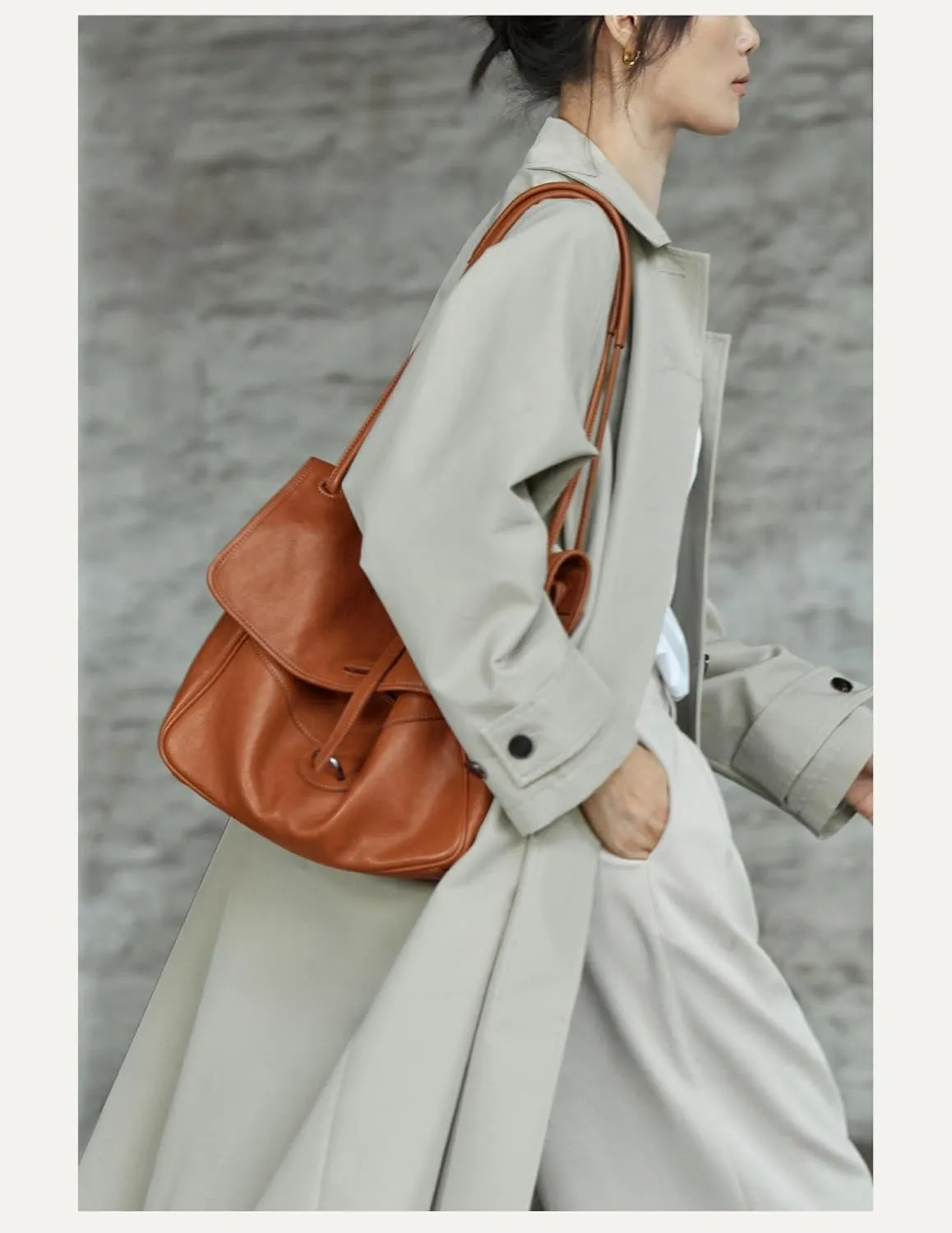 Vegetable-Tanned Cowhide Crossbody Tote Commuter Large Capacity Leather Postman Women's Bag