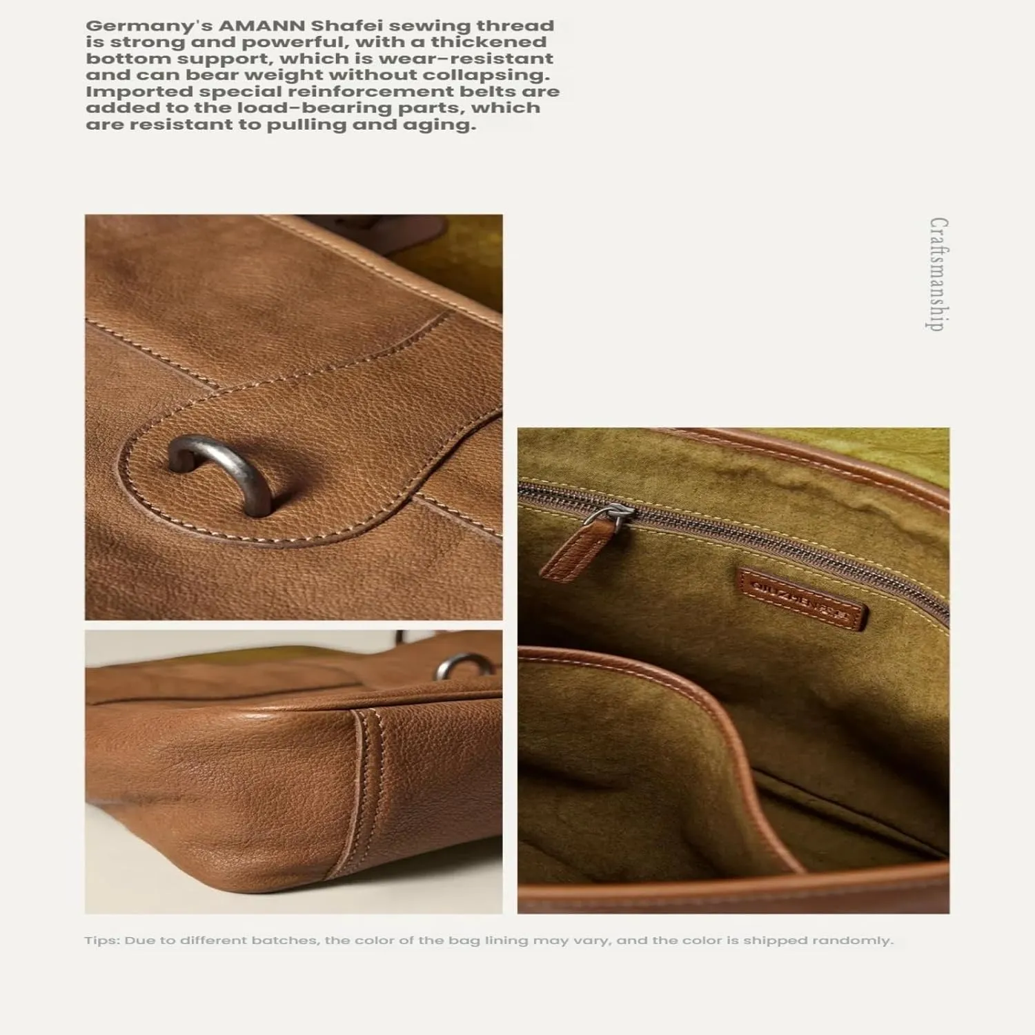 Vegetable-Tanned Cowhide Crossbody Tote Commuter Large Capacity Leather Postman Women's Bag
