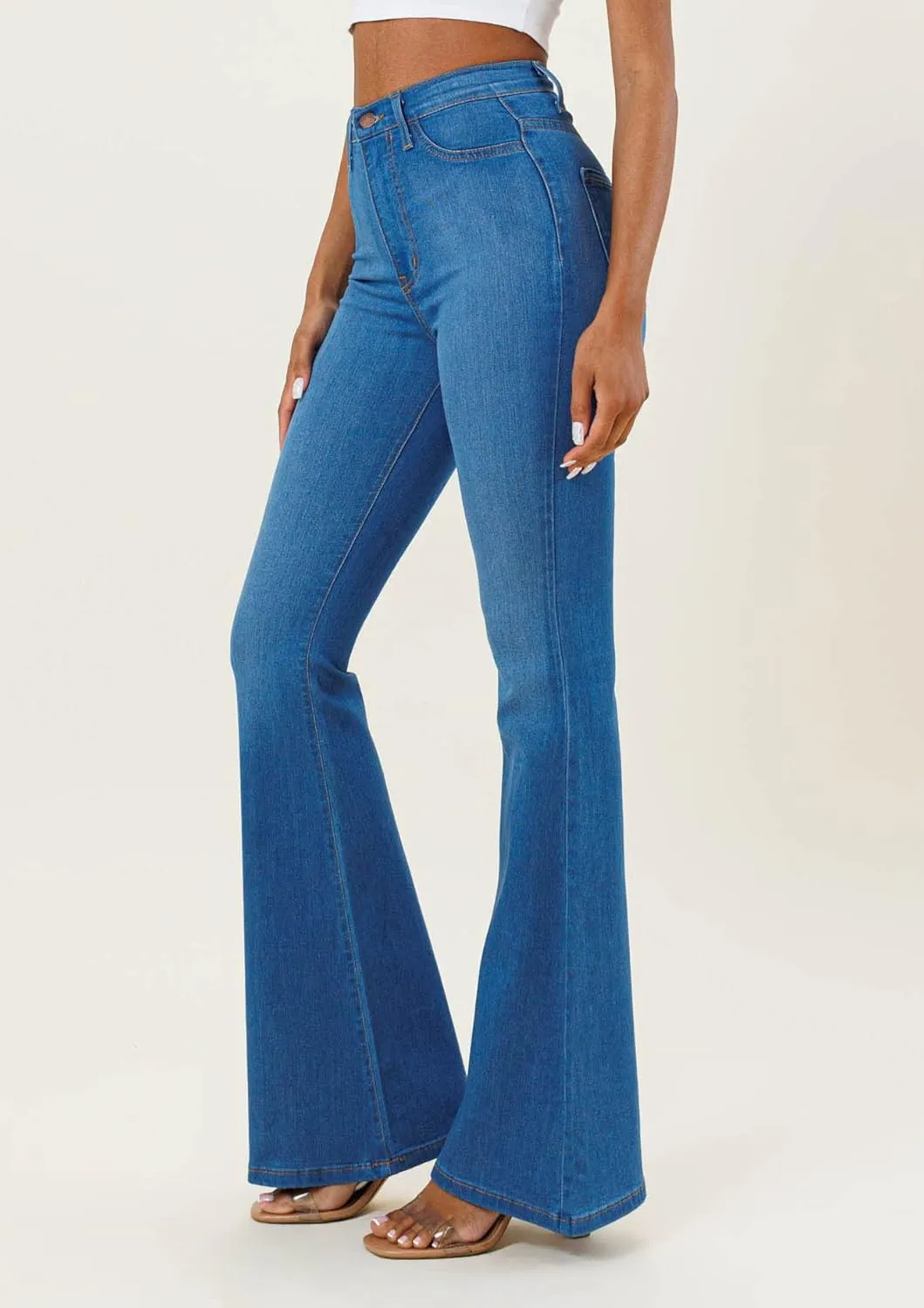 Vibrant M.I.U. Women’s Flare Jeans – High Waisted Bell Bottom Casual Denim Classic Flared Pants with Pockets