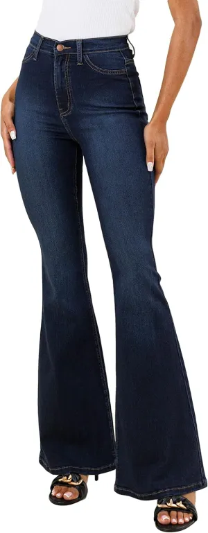 Vibrant M.I.U. Women’s Flare Jeans – High Waisted Bell Bottom Casual Denim Classic Flared Pants with Pockets