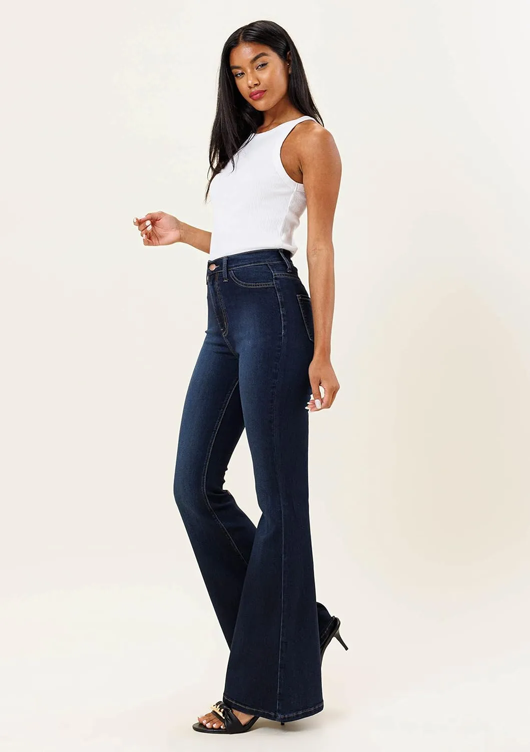 Vibrant M.I.U. Women’s Flare Jeans – High Waisted Bell Bottom Casual Denim Classic Flared Pants with Pockets