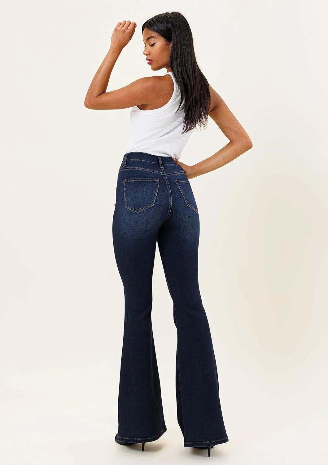 Vibrant M.I.U. Women’s Flare Jeans – High Waisted Bell Bottom Casual Denim Classic Flared Pants with Pockets