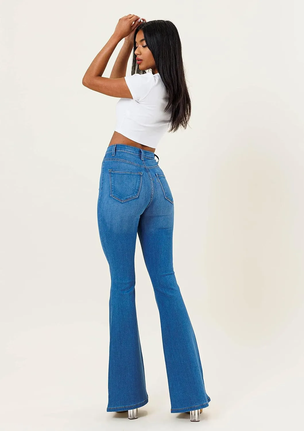 Vibrant M.I.U. Women’s Flare Jeans – High Waisted Bell Bottom Casual Denim Classic Flared Pants with Pockets