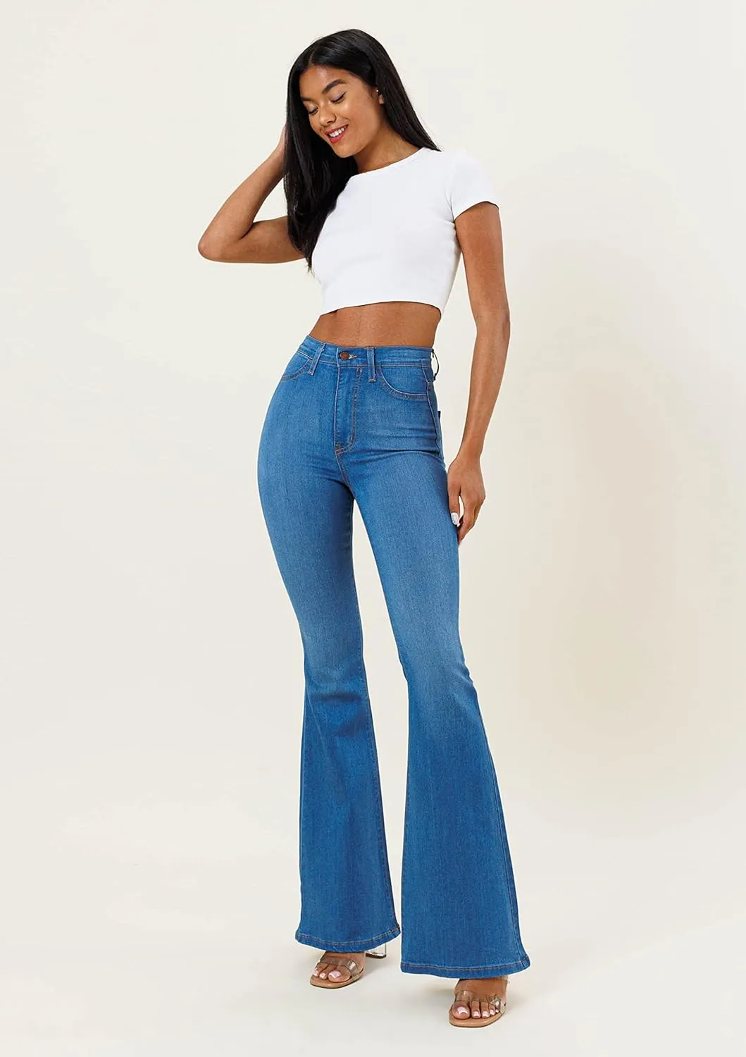 Vibrant M.I.U. Women’s Flare Jeans – High Waisted Bell Bottom Casual Denim Classic Flared Pants with Pockets