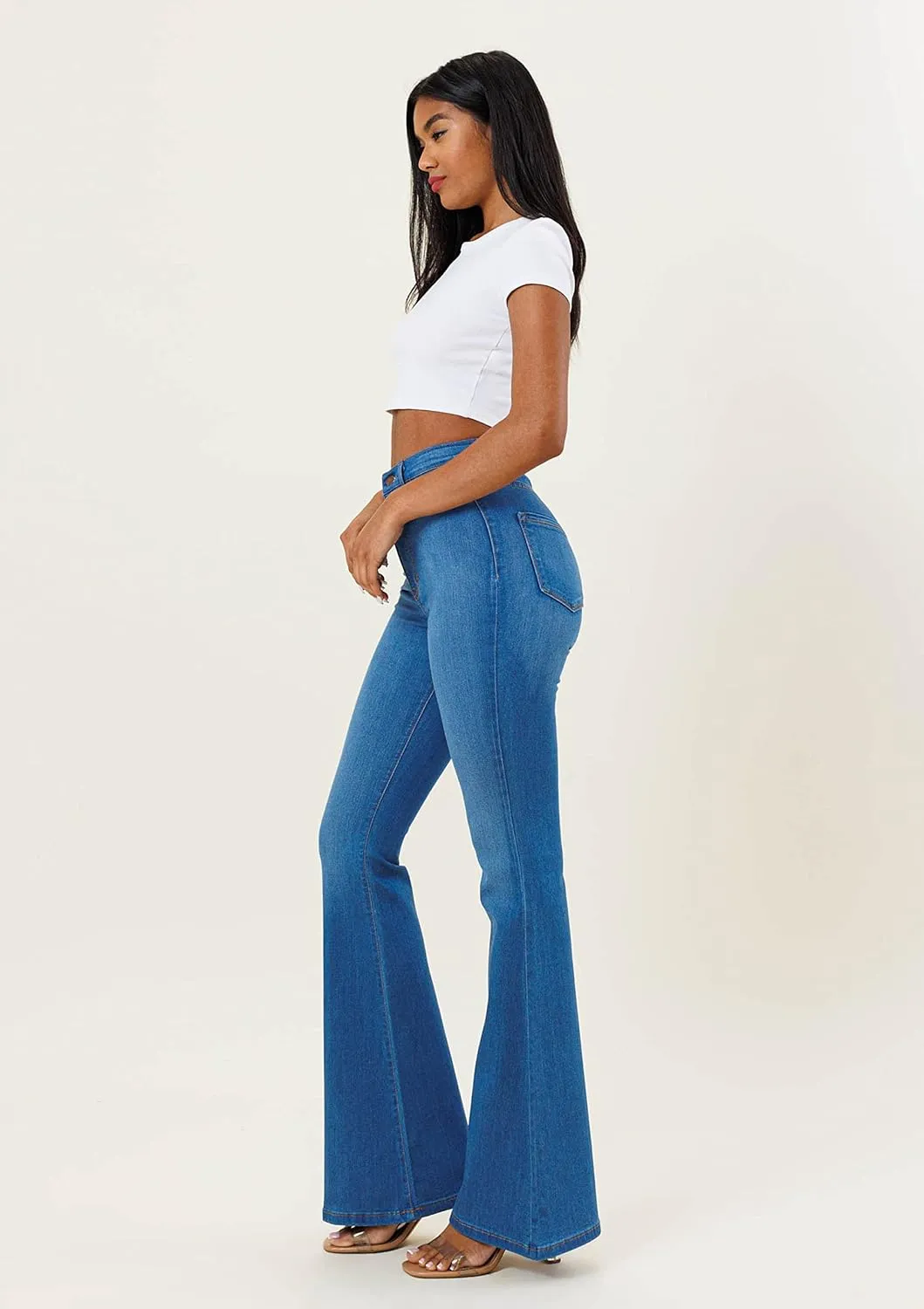 Vibrant M.I.U. Women’s Flare Jeans – High Waisted Bell Bottom Casual Denim Classic Flared Pants with Pockets