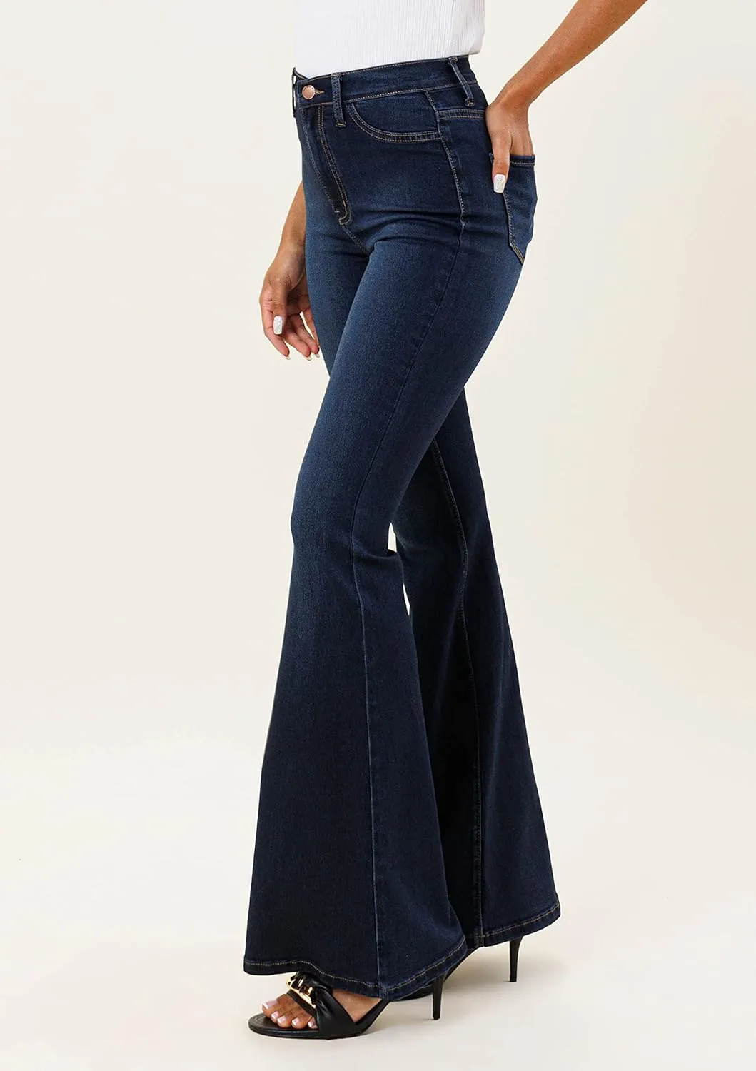 Vibrant M.I.U. Women’s Flare Jeans – High Waisted Bell Bottom Casual Denim Classic Flared Pants with Pockets