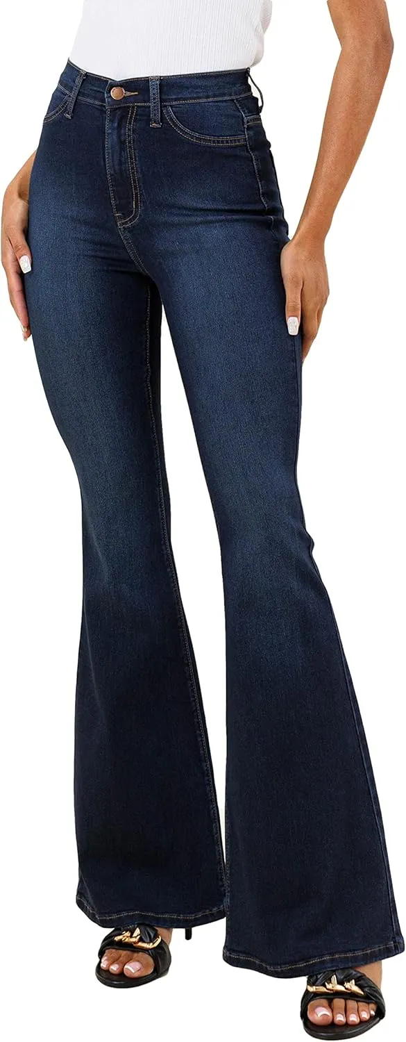 Vibrant M.I.U. Women’s Flare Jeans – High Waisted Bell Bottom Casual Denim Classic Flared Pants with Pockets