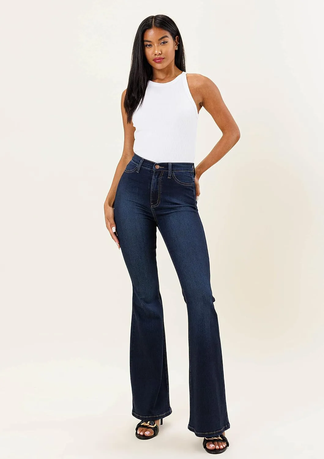 Vibrant M.I.U. Women’s Flare Jeans – High Waisted Bell Bottom Casual Denim Classic Flared Pants with Pockets