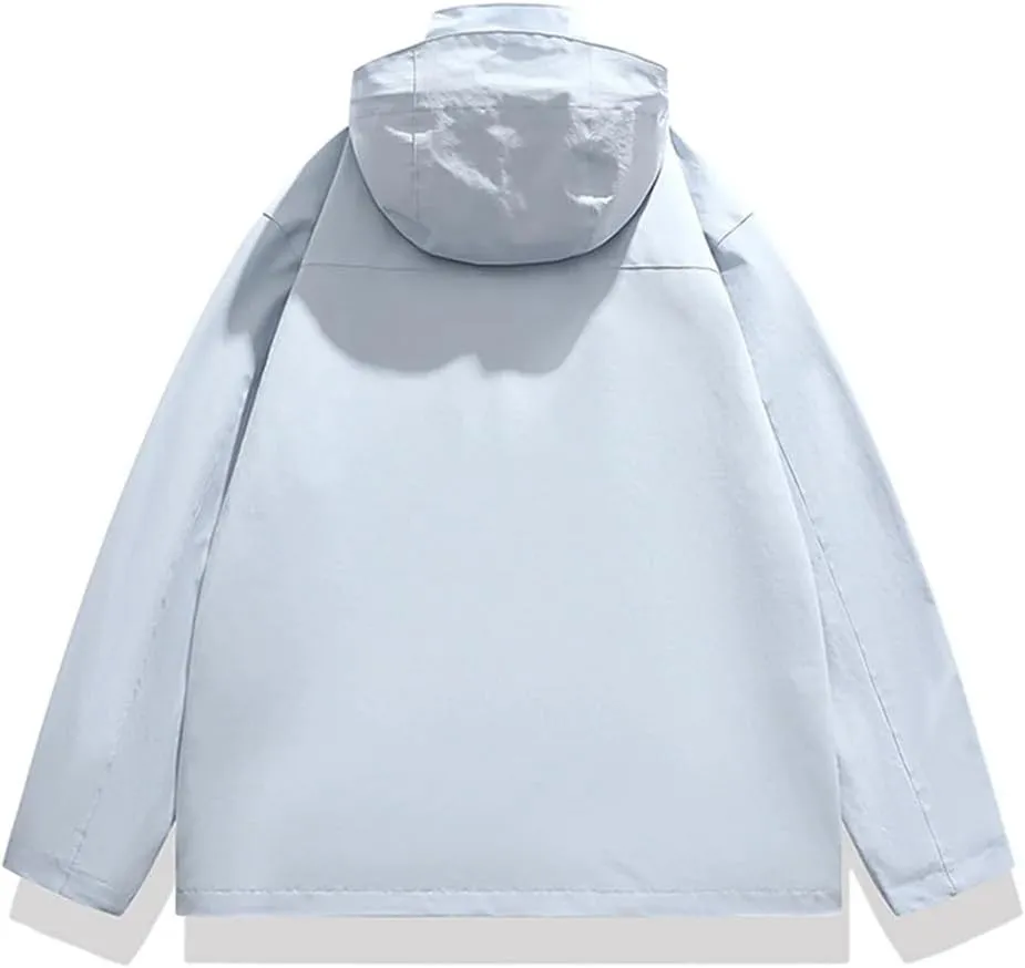 Vsadsau Korean Hooded Jacket Men‘S Bomber Jacket Streetwear Loose Cargo Jacket Men Casual Jacket