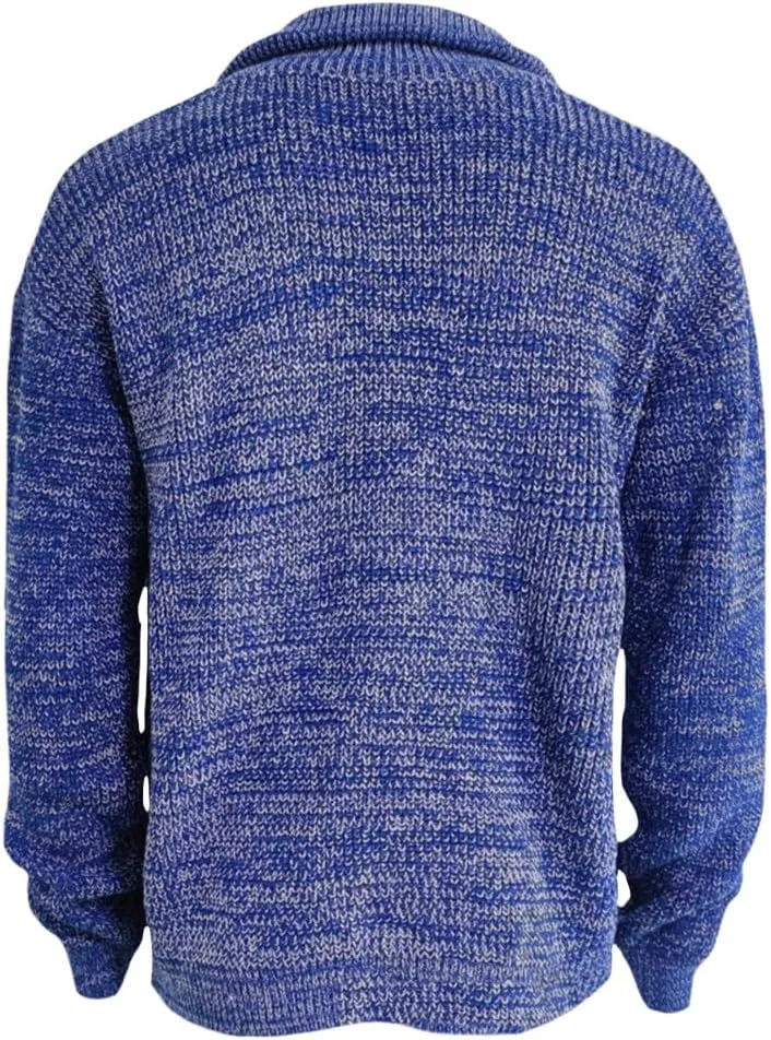 Western Sweater for Men Cable Knit Cardigan Sweater Shawl Collar Loose Fit Long Sleeve Vintage Sweater with Pockets