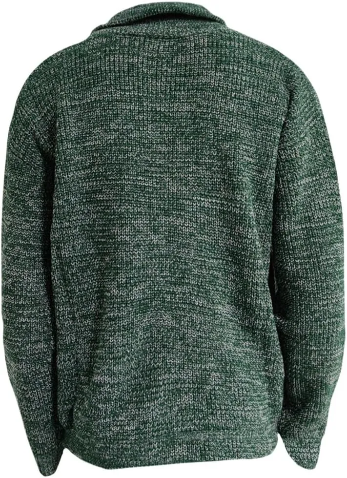 Western Sweater for Men Cable Knit Cardigan Sweater Shawl Collar Loose Fit Long Sleeve Vintage Sweater with Pockets