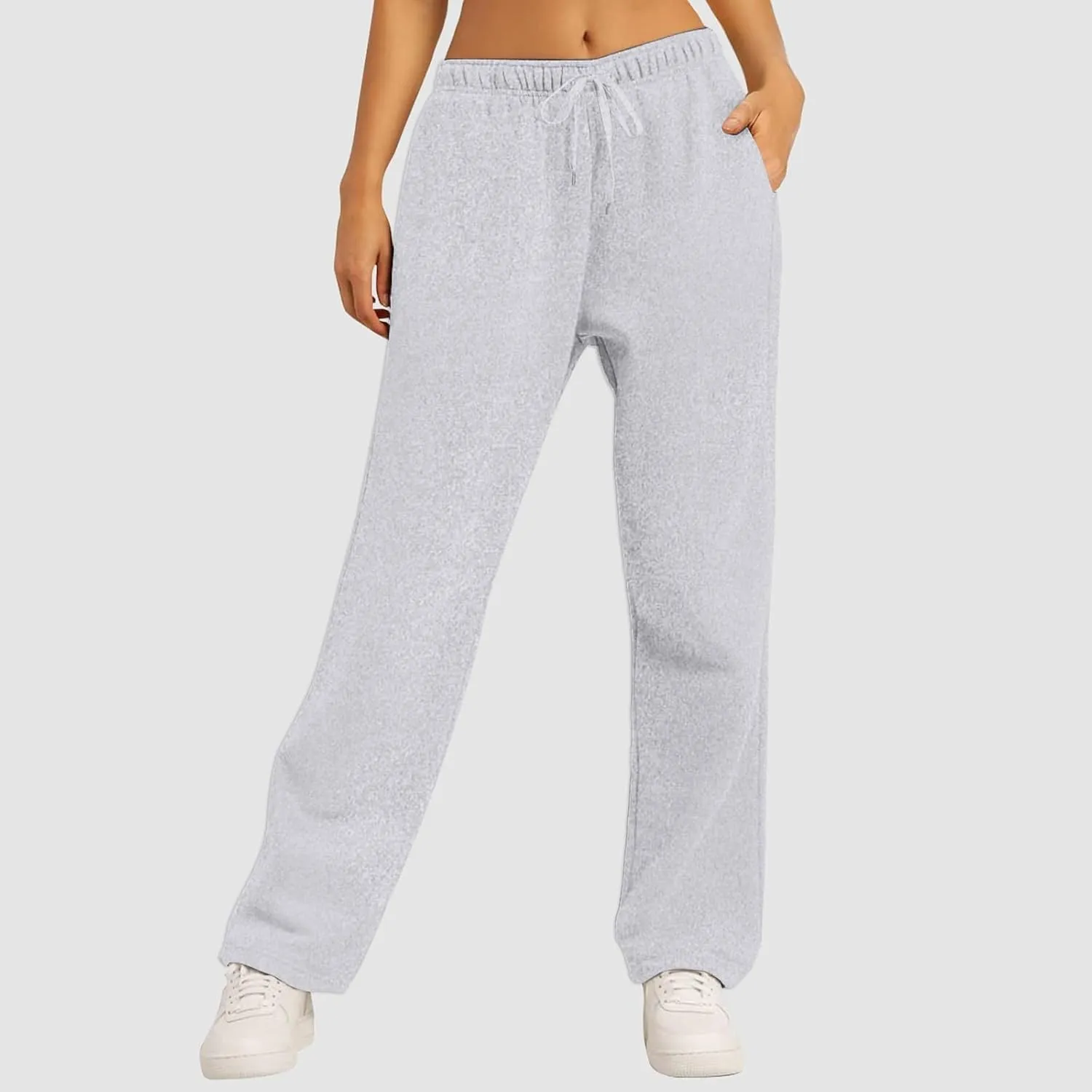 Wide Leg Sweatpants Women Fashion High Waisted Baggy Flared Pants Loose Fit Athletic Joggers with Pockets