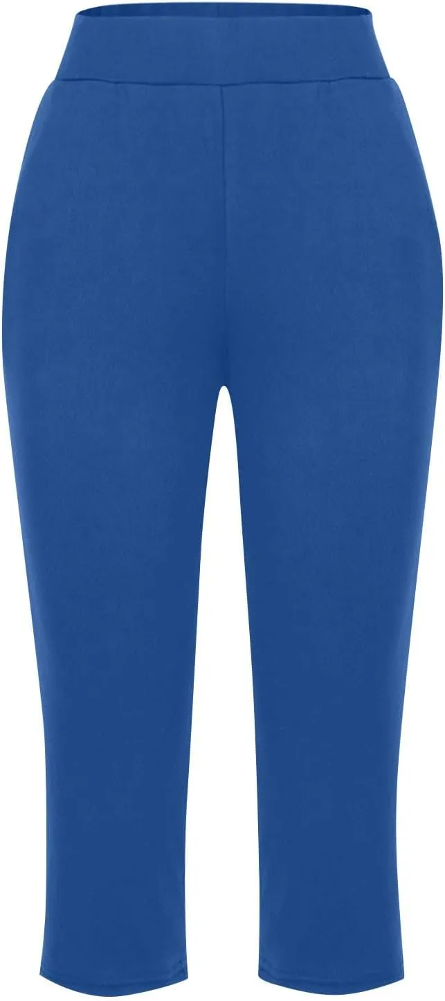 Wide Leg Yoga Pants for Women Casual Loose Soft Lounge Capris Cropped Pant Trousers High Waisted Athletic Sweatpants