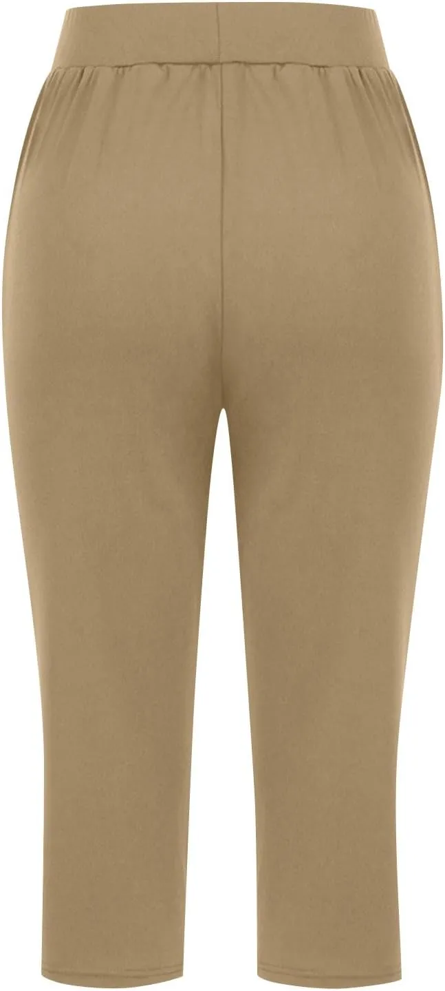 Wide Leg Yoga Pants for Women Casual Loose Soft Lounge Capris Cropped Pant Trousers High Waisted Athletic Sweatpants