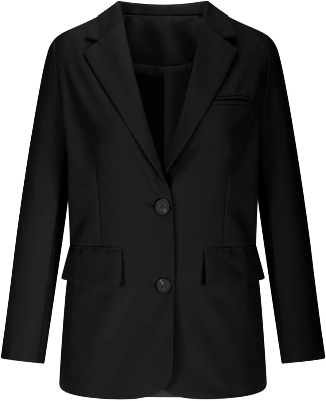 Women Blazer Jackets Solid Color Long Sleeved Lapel Tailored Jackets with Pockets Lightweight Office Work Suit Coat