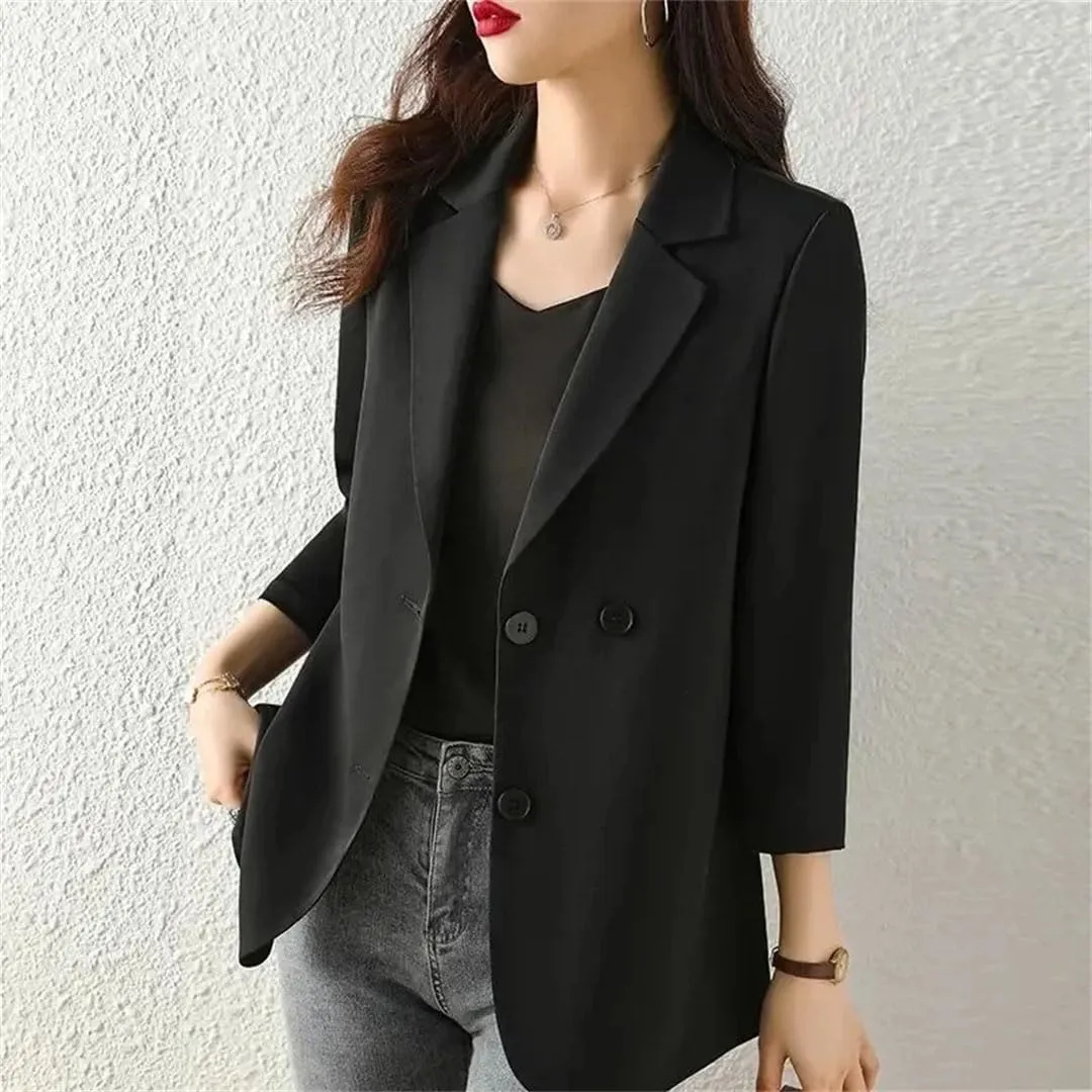 Women Blazer Office Ladies Classy Suit Jacket Workwear Outerwear