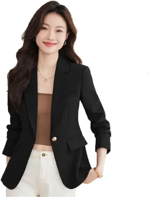 Women Formal Blazer Jackets Office Ladies Slim Business Work Wear Uniform Outerwear