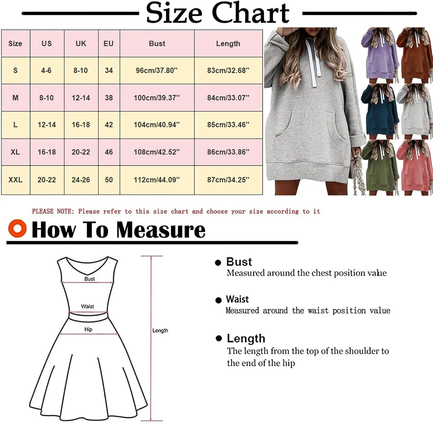 Women Hooded Sweatshirt Dress The Warmy Oversized Hoodie Dress Casual Drawstring Long Sweatshirt Trendy Split Hem Tops