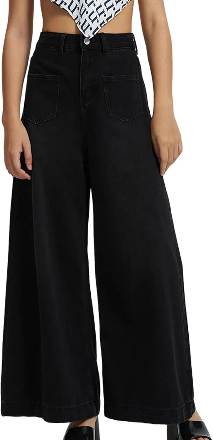 Women Jeans High Waisted Trendy Stretch Boyfriend Baggy Jeans Straight Wide Leg Casual Denim Pants Teen Girls Trousers