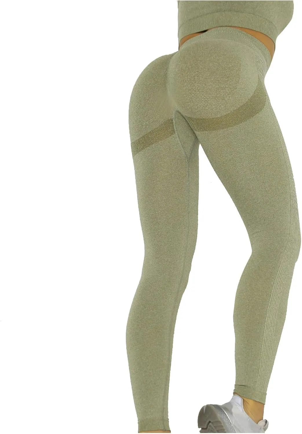 Women Seamless Leggings Smile Contour High Waist Non See Through Workout Athletic Running Yoga Pants