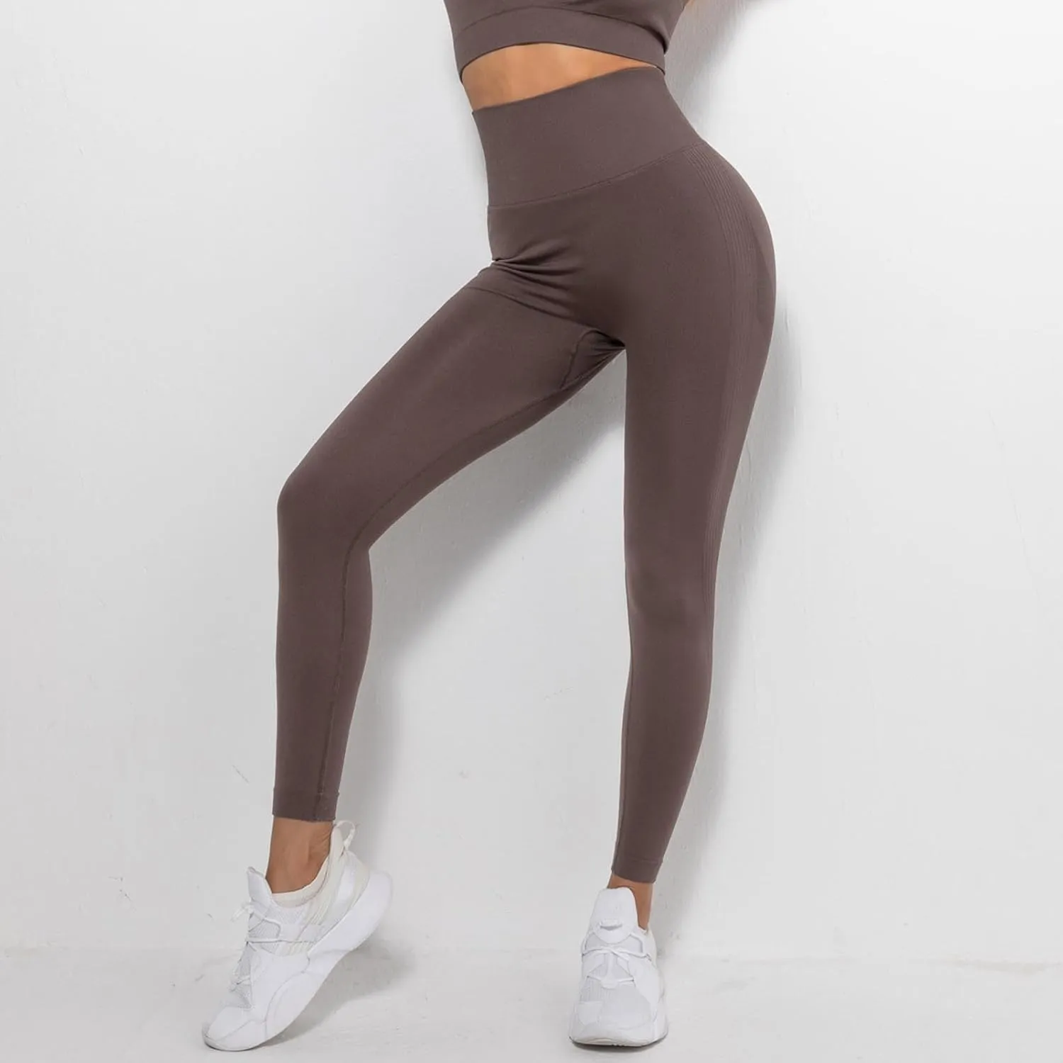 Women Seamless Leggings Smile Contour High Waist Non See Through Workout Athletic Running Yoga Pants