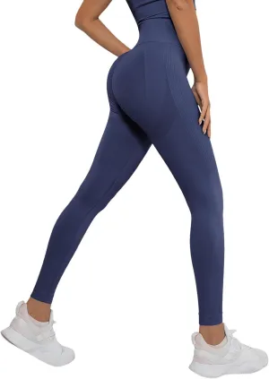 Women Seamless Leggings Smile Contour High Waist Non See Through Workout Athletic Running Yoga Pants