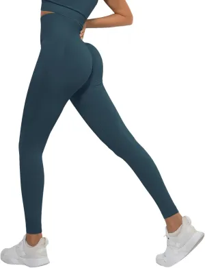 Women Seamless Leggings Smile Contour High Waist Non See Through Workout Athletic Running Yoga Pants