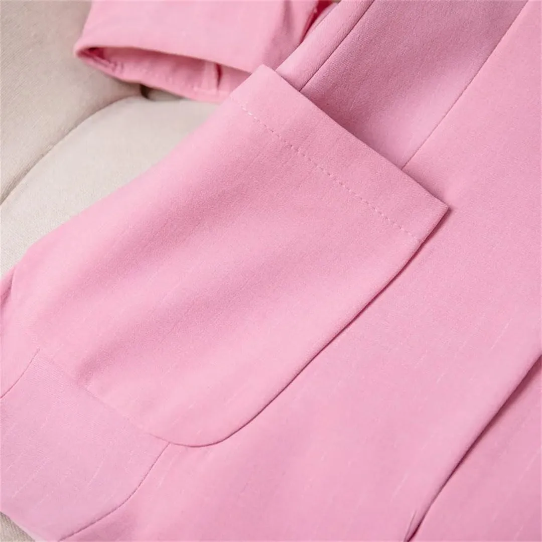 Women Spring Summer Suit Jacket Slim Fit Half Sleeve Professional Blazer Coat