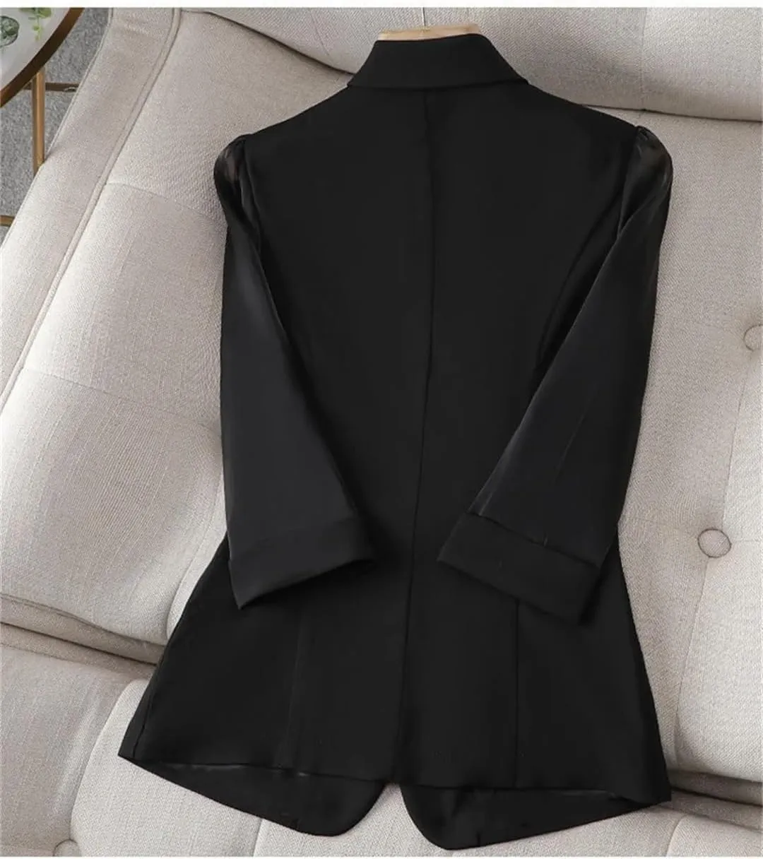 Women Suit Jacket Notched Lapel Business Casual Blazers Elegant Office Ladies Blazer Outerwear
