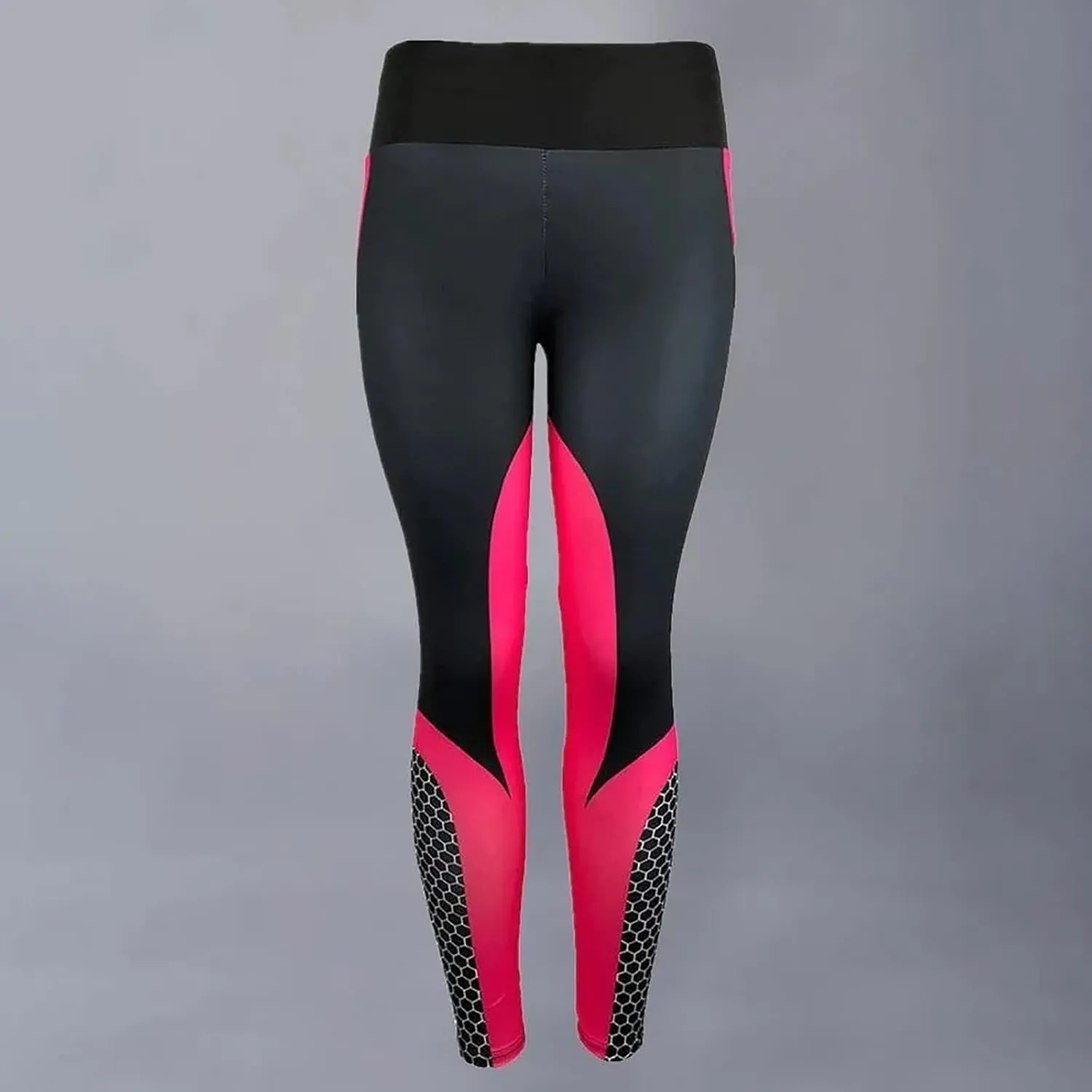 Women Yoga Pants Color Blocking High Waist Tummy Control Workout Running Leggings Gym Seamless Compression Booty Tights